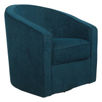 OSP Home Furnishings DAN-BY4 Danica Swivel Chair in Azure Fabric